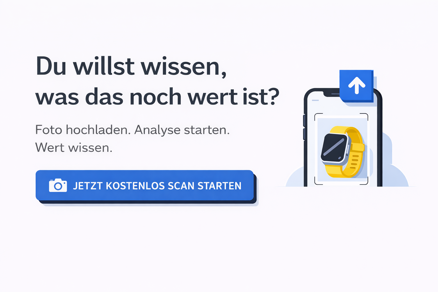Banner für den kostenlosen Foto-Check beim Handyverkauf